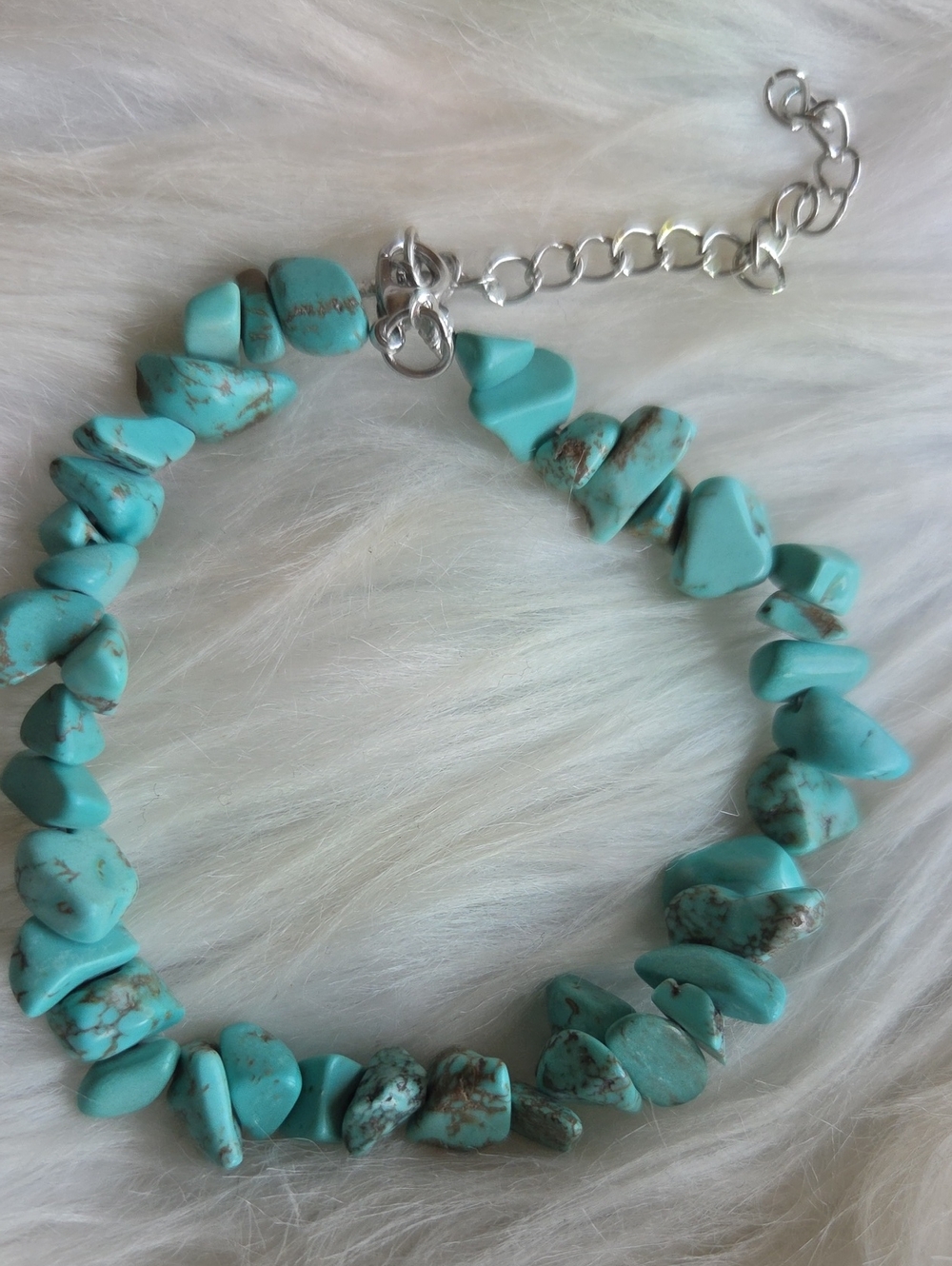 Plus Size Blue Howlite Gemstone Bracelet Or Anklet